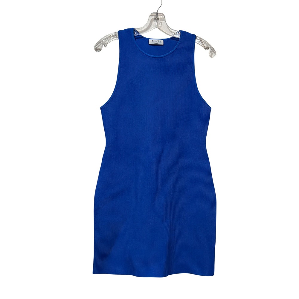 Babaton Aritzia Sculpt Knit Mini Dress Royal Blue Racerback Ribbed Size L